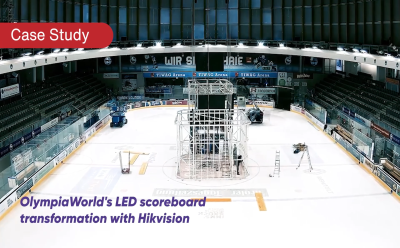 Hikvision : Éclairer la glace : la rénovation du tableau d'affichage LED d'OlympiaWorld